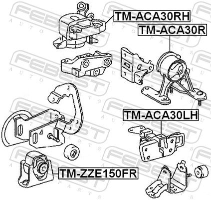 Febest TMACA30LH подушка двигуна ліва