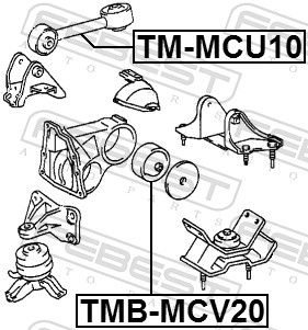 Febest TMBMCV20 Сайлентблок задньої подушки двигуна