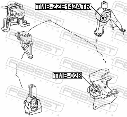 Febest TMBZZE142ATR Сайлентблок задньої подушки двигуна AT