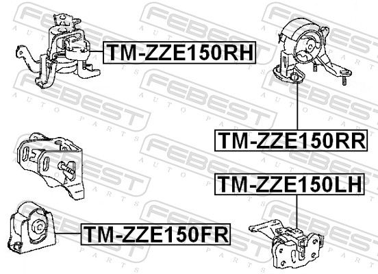 Febest TMZZE150RH Подушка двигуна права (гідравлічна)