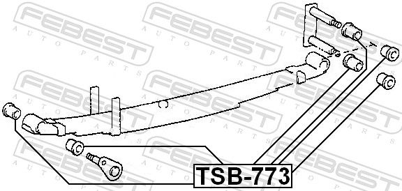 Febest TSB773 Втулка підшипника, листова ресора