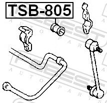 Febest TSB805 втулка заднього стабілізатора d16