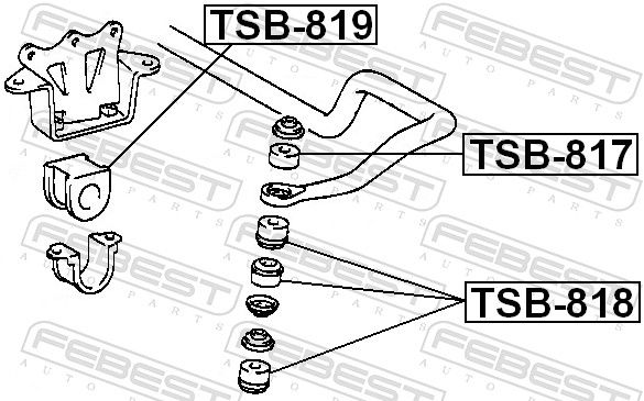 Febest TSB818 Опора, реактивна тяга