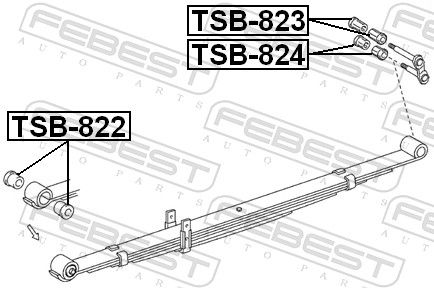 Febest TSB824 Втулка підшипника, листова ресора