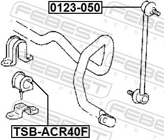 Febest TSBACR40F Втулка переднього стабілізатора d24
