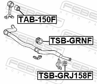 Febest TSBGRNF Втулка переднього стабілізатора d43