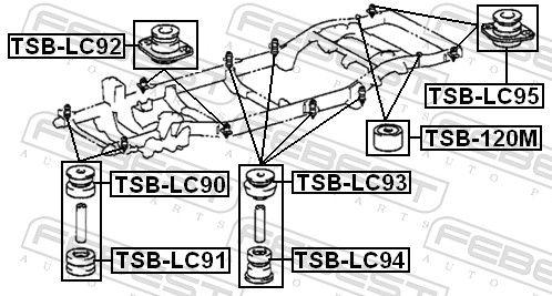 Febest TSBLC95 Подушка рами
