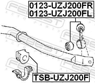 Febest TSBUZJ200F Втулка переднього стабілізатора D34