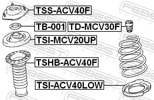 Febest TSHBACV40F Пильовик переднього амортизатора
