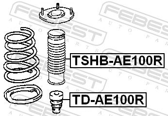 Febest TSHBAE100R Захисний ковпачок/гофрований кожух, амортизатор