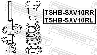 Febest TSHBSXV10RL Захисний ковпачок/гофрований кожух, амортизатор