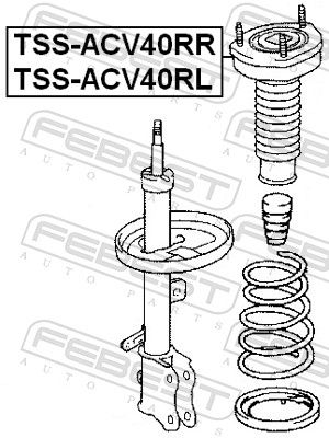 Febest TSSACV40RL Верхня опора, стійка амортизатора