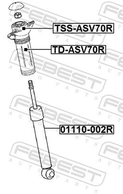 Febest TSSASV70R Верхня опора, стійка амортизатора
