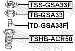 Febest TSSGSA33F Верхня опора, стійка амортизатора