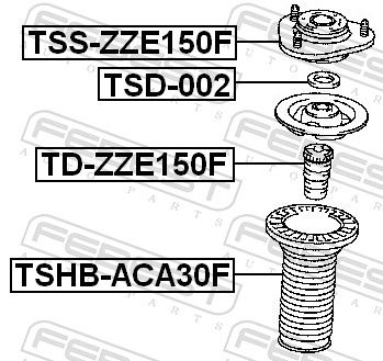 Febest TSSZZE150F Верхня опора, стійка амортизатора