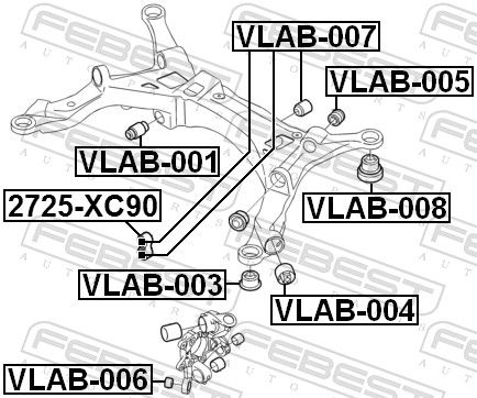 Febest VLAB001 сайлентблок задньої балки