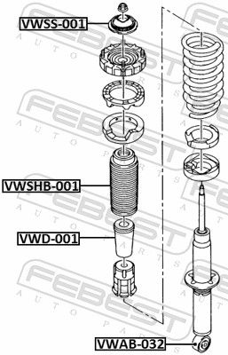 Febest VWAB032 Сайлентблок заднього амортизатора