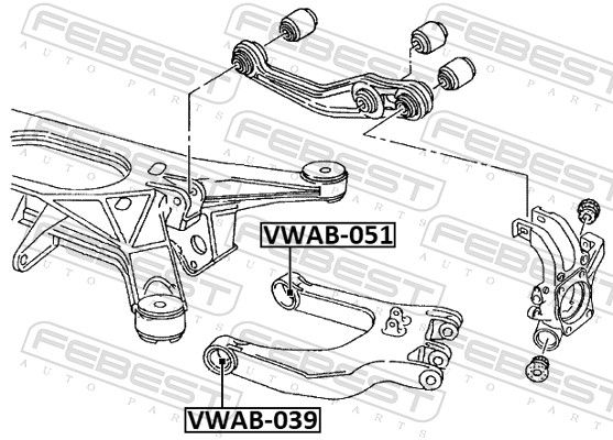 Febest VWAB051 сайлентблок заднього нижнього важеля