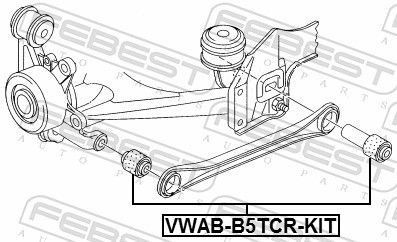 Febest VWABB5TCRKIT Сайлентблок задньої поперечної тяги комплект