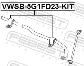 Febest VWSB5G1FD23KIT Ремонтний комплект, підшипник стабілізатора