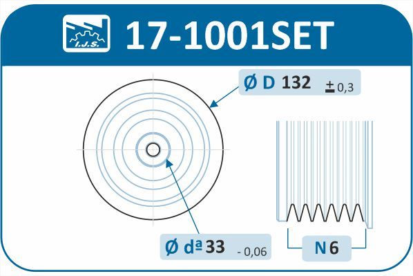 IJS 171001SET Комплект шківів, колінчатий вал