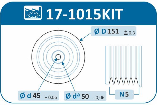 IJS 171015KIT Комплект шківів, колінчатий вал