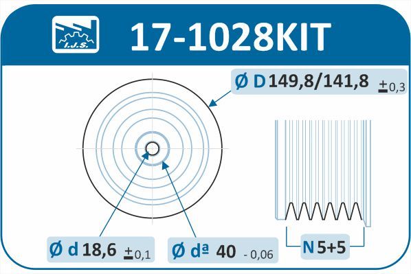 IJS 171028KIT Комплект шківів, колінчатий вал