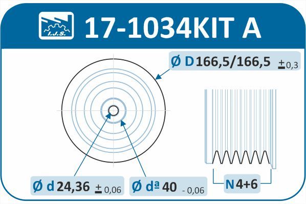 IJS 171034KITA Комплект шківів, колінчатий вал