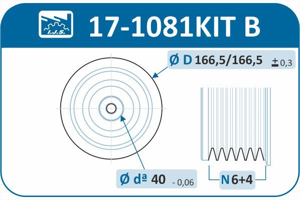 IJS 171081KITB Комплект шківів, колінчатий вал