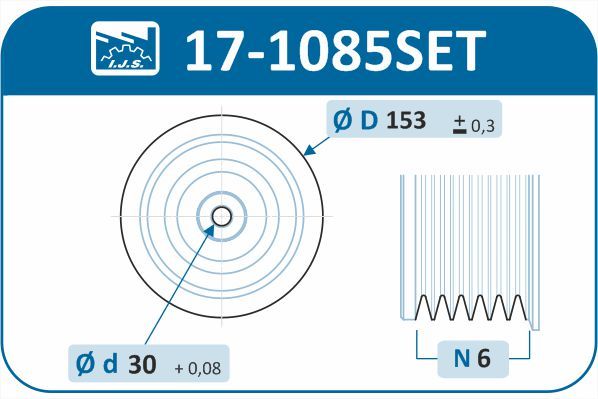 IJS 171085SET Комплект шківів, колінчатий вал