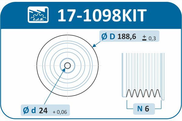 IJS 171098KIT Комплект шківів, колінчатий вал