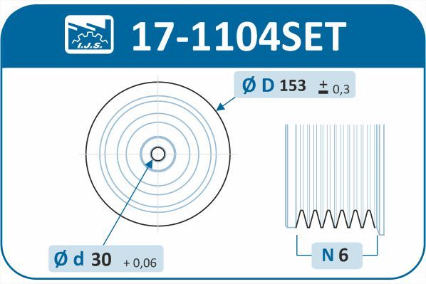 IJS 171104SET Комплект шківів, колінчатий вал