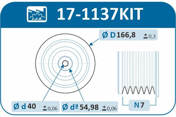 IJS 171137KIT Комплект шківів, колінчатий вал