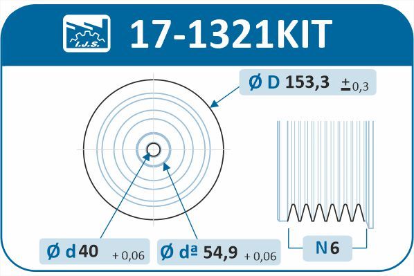 IJS 171321KIT Комплект шківів, колінчатий вал