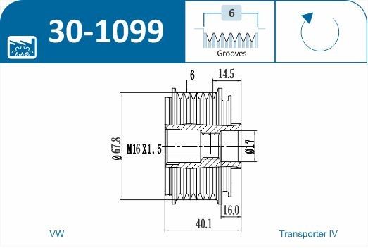 IJS 301099 Механізм вільного ходу генератора