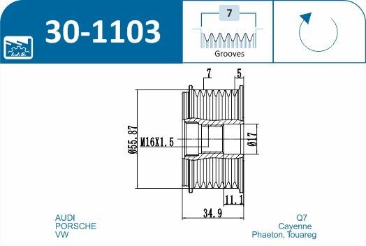 IJS 301103 Механізм вільного ходу генератора