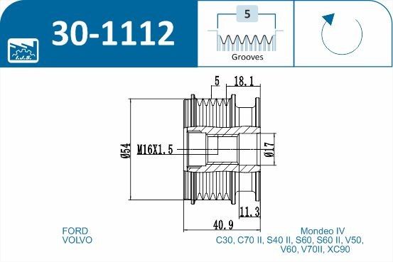 IJS 301112 Механізм вільного ходу генератора