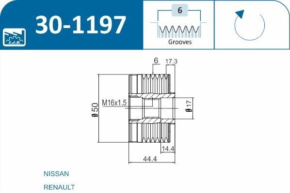 IJS 301197 Механізм вільного ходу генератора