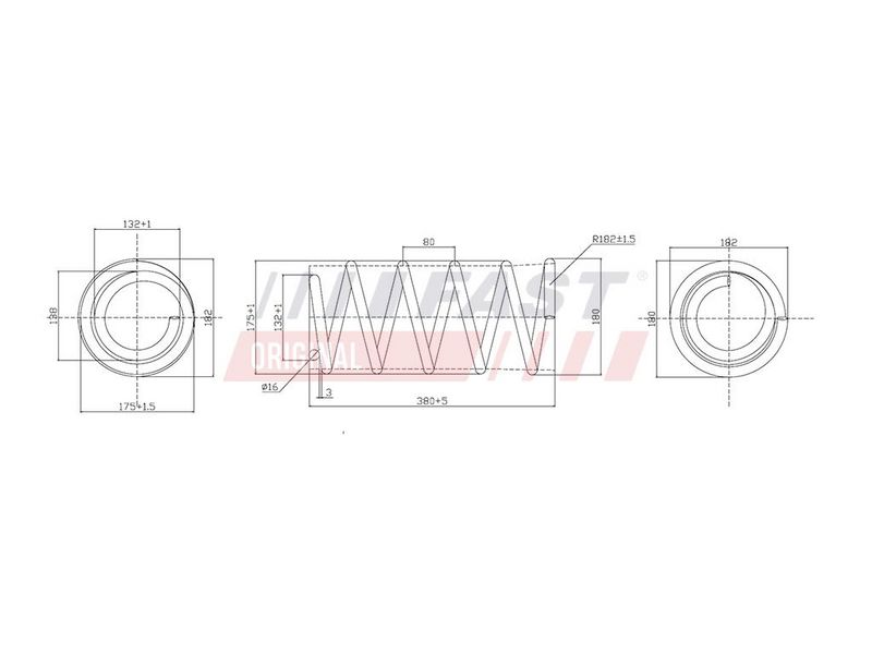 FT12283 FAST - ПРУЖИНА ПІДВІСКИ FIAT SCUDO 07> ПЕРЕД 1.6JTD
