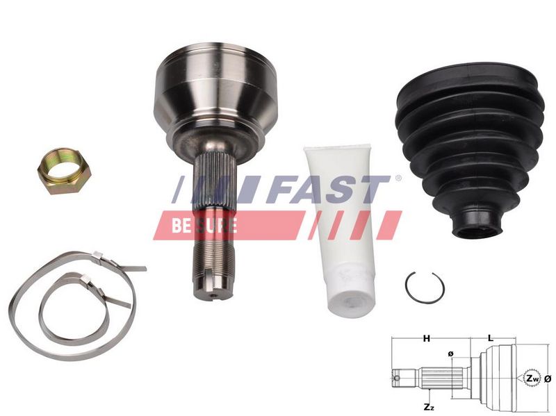 FT25080K FAST - ШРКШ FIAT DUCATO 06> ЗОВН 15/17Q LOCK INNER