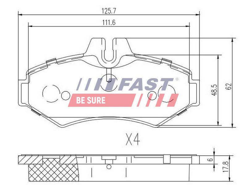 FT29014 FAST - КОЛОДКИ ГАЛЬМІВНІ MERCEDES SPRINTER 95> 901-905 ЗАД