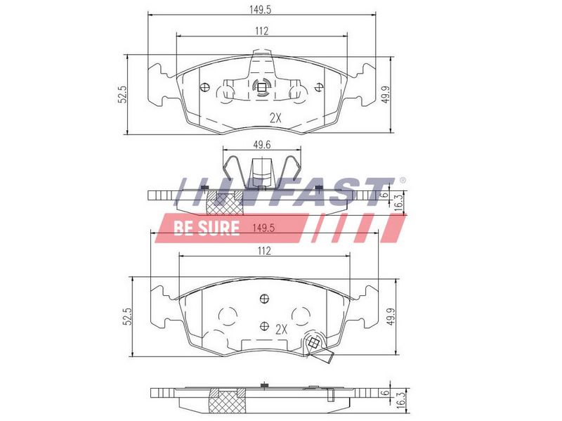 FT29042 FAST - КОЛОДКИ ГАЛЬМІВНІ FIAT PANDA 12> ПЕРЕД БЕЗ ДАТЧИКА