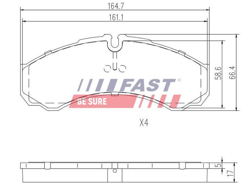 FT29091 FAST - КОЛОДКИ ГАЛЬМІВНІ IVECO DAILY 00> ПЕРЕД БЕЗ ДАТЧИКА 29L / 35C / 35S / 40C / 50C