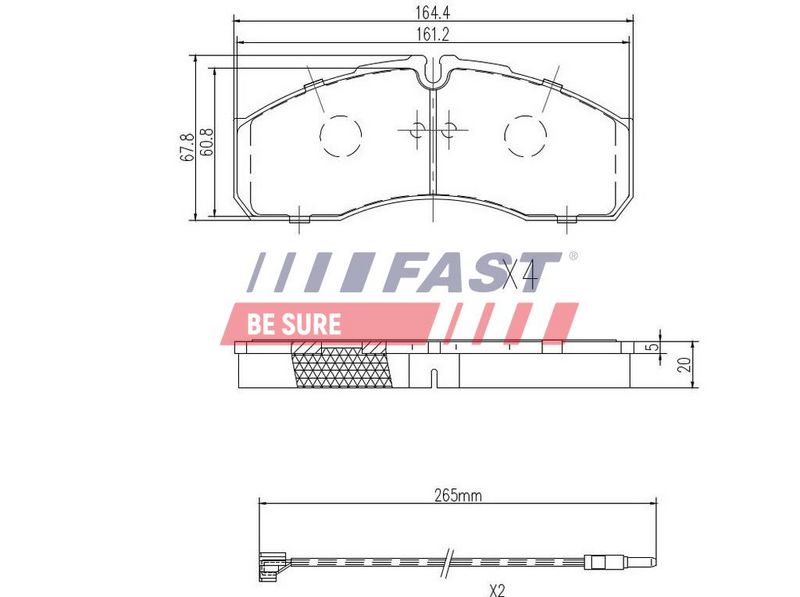 FT29117 FAST - КОЛОДКИ ГАЛЬМІВНІ IVECO DAILY 00> ПЕРЕД 2-ДАТЧИКИ 60/65C13