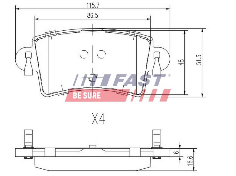 FT29541 FAST - КОЛОДКИ ГАЛЬМІВНІ RENAULT MASTER II 98> ЗАД