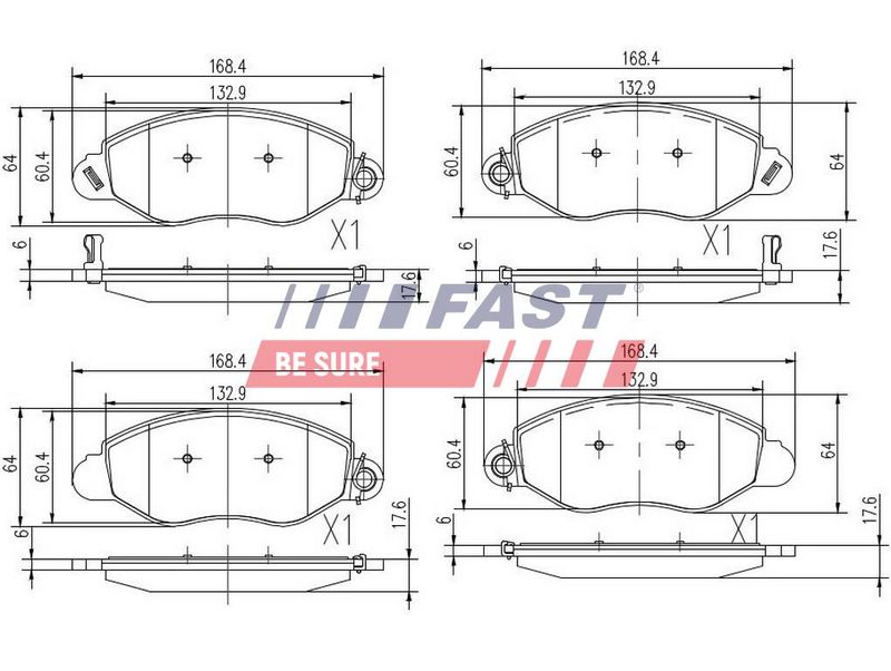 FT29547 FAST - КОЛОДКИ ГАЛЬМІВНІ FORD TRANSIT 00> ПЕРЕД БЕЗ ДАТЧИКА