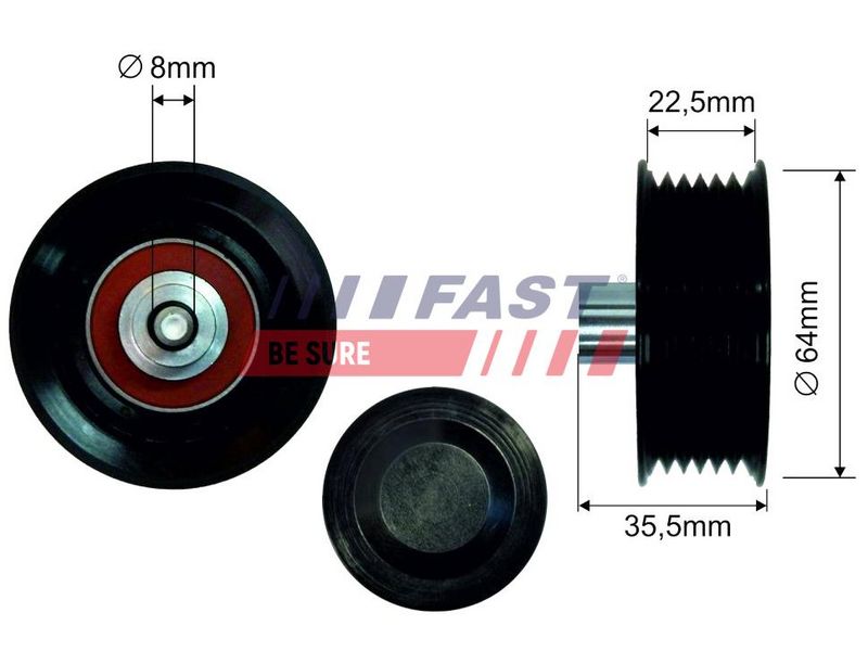FT44593 FAST - НАТЯГУВАЧ РЕМЕНЯ MICRO-V FIAT DUCATO 06> РОЛИК 2.2 JTD