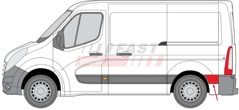FT90424 FAST - МОЛДИНГ ЗОВНІШНІЙ RENAULT MASTER III 10> БІЧН ЛВ