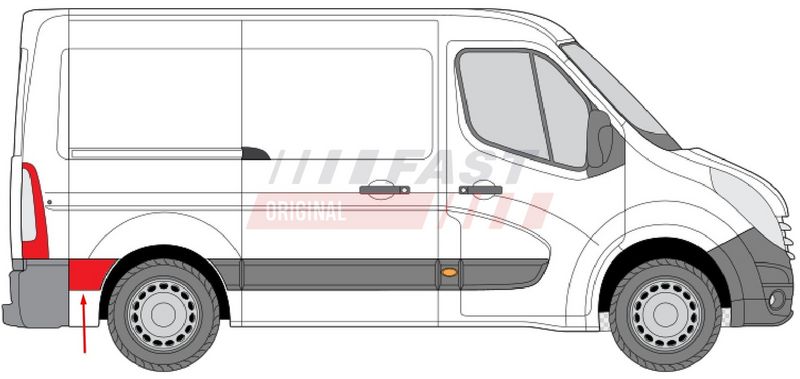 FT90425 FAST - МОЛДИНГ ЗОВНІШНІЙ RENAULT MASTER III 10> БІК ЗА КОЛЕСОМ ЗАД ПР
