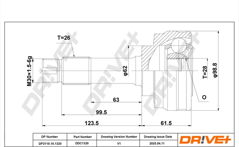 DP2110.10.1320 Drive+ Шарнір рівних кутових швидкостей (ШРУС)